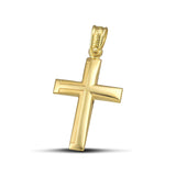 Γυναικείος χρυσός σταυρός βάπτισης Κ14 με ματ λεπτομέρειες