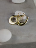 Χρυσά σκουλαρίκια Κ14 κρίκοι πλακέ