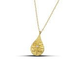 Κολιέ κωνσταντινάτο χρυσό Κ14 σταγόνα με διαμάντια - themelidisjewels