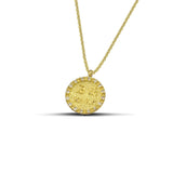 Κολιέ κωνσταντινάτο χρυσό Κ14 στρογγυλό με διαμάντι - themelidisjewels
