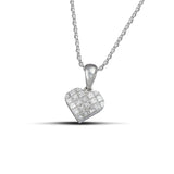Κολιέ λευκόχρυσο Κ18 καρδιά με διαμάντια - themelidisjewels