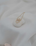 Κολιέ χρυσό γυναικείο 14Κ με καρδιά, κορώνα και ζιργκόν NL019.