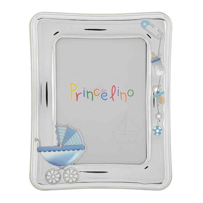 Κορνίζα Παιδική Μπλε με Καροτσάκι - themelidisjewels