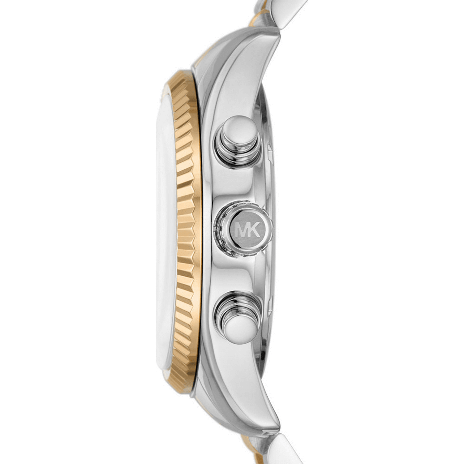 Ρολόι Michael Kors MK7218 με ασημένιο και χρυσό μπρασελέ από ανοξείδωτο ατσάλι και μπλε καντράν. Αδιάβροχο 10 ατμόσφαιρες.