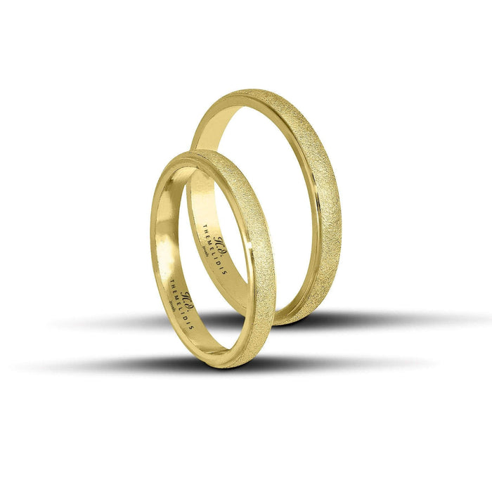 Μοντέρνες Βέρες Γάμου Χρυσές. Με Αμμοβολή. Πλάτος: 3mm