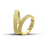 Μοντέρνες Βέρες Γάμου Χρυσές 3.5 mm Ματ με Λουστρέ Γραμμές WR167