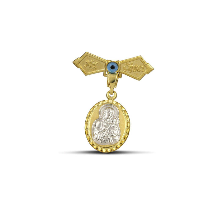 Παραμάνα παιδική Κ9 με κρεμαστή Παναγίτσα και μάτι MSP5002.023