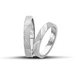 Πρωτότυπες Βέρες Γάμου Λευκόχρυσες Διαμανταρισμένες με Λουστρέ Γραμμές WR160