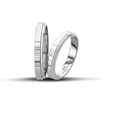 Πρωτότυπες Βέρες Γάμου Λευκόχρυσες 3.5 mm Λουστρέ με Ματ Λεπτομέρειες WR162