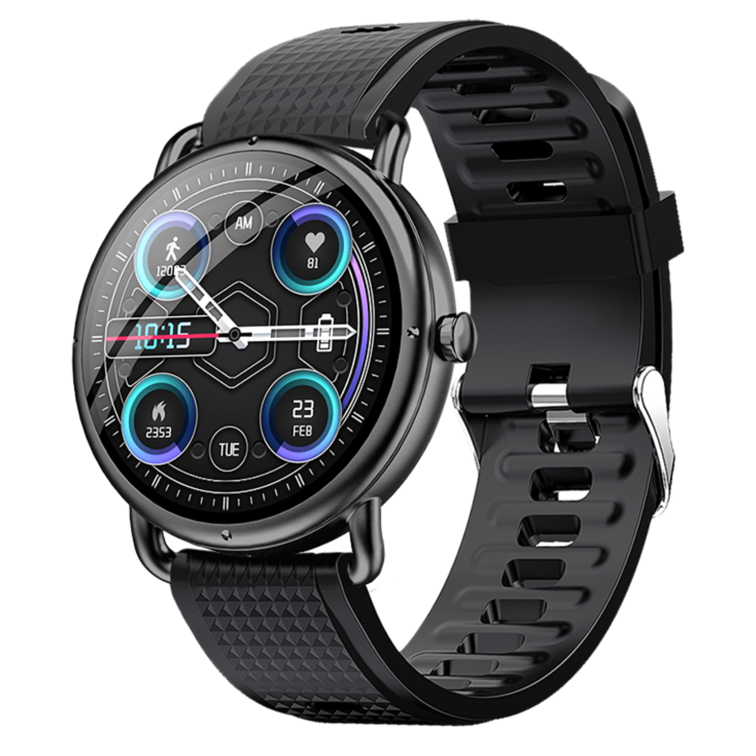 Ρολόι Smartwatch DAS4 SG65 203075071 με μαύρο λουράκι από σιλικόνη και μαύρη κάσα.