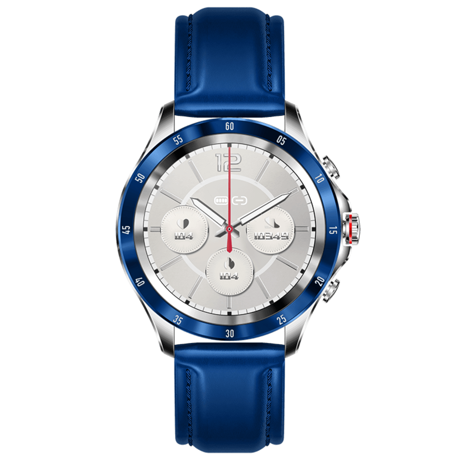 Ρολόι Smartwatch DAS4 SQ22 203065011 με μπλε δερμάτινο λουράκι.