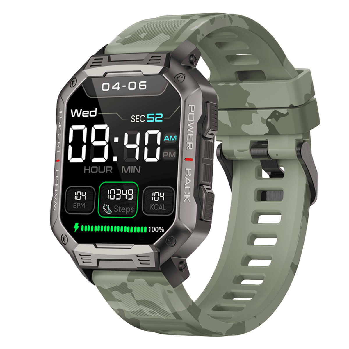Ρολόι Smartwatch DAS4 SG35 203065032 με πράσινο στρατιωτικό παραλλαγής λουράκι σιλικόνης. 