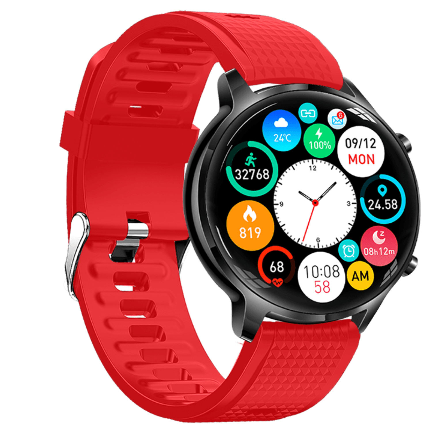 Ρολόι Smartwatch DAS4 SG20 203095023 με κόκκινο λουράκι σιλικόνης.
