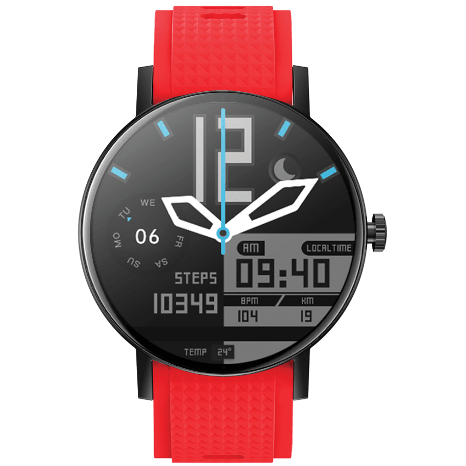 Ρολόι Smartwatch DAS4 SU10 203095013 με κόκκινο λουράκι σιλικόνης.