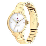 Γυναικείο ρολόι Tommy Hilfiger Paige 1782546 με χρυσό ατσάλινο μπρασελέ και άσπρο φίλντισι καντράν διαμέτρου 36mm με ζιργκόν.