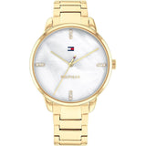 Γυναικείο ρολόι Tommy Hilfiger Paige 1782546 με χρυσό ατσάλινο μπρασελέ και άσπρο φίλντισι καντράν διαμέτρου 36mm με ζιργκόν.
