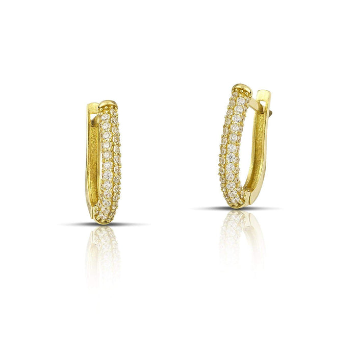 Σκουλαρίκια Κ14 κρικάκια μισά με πέτρες