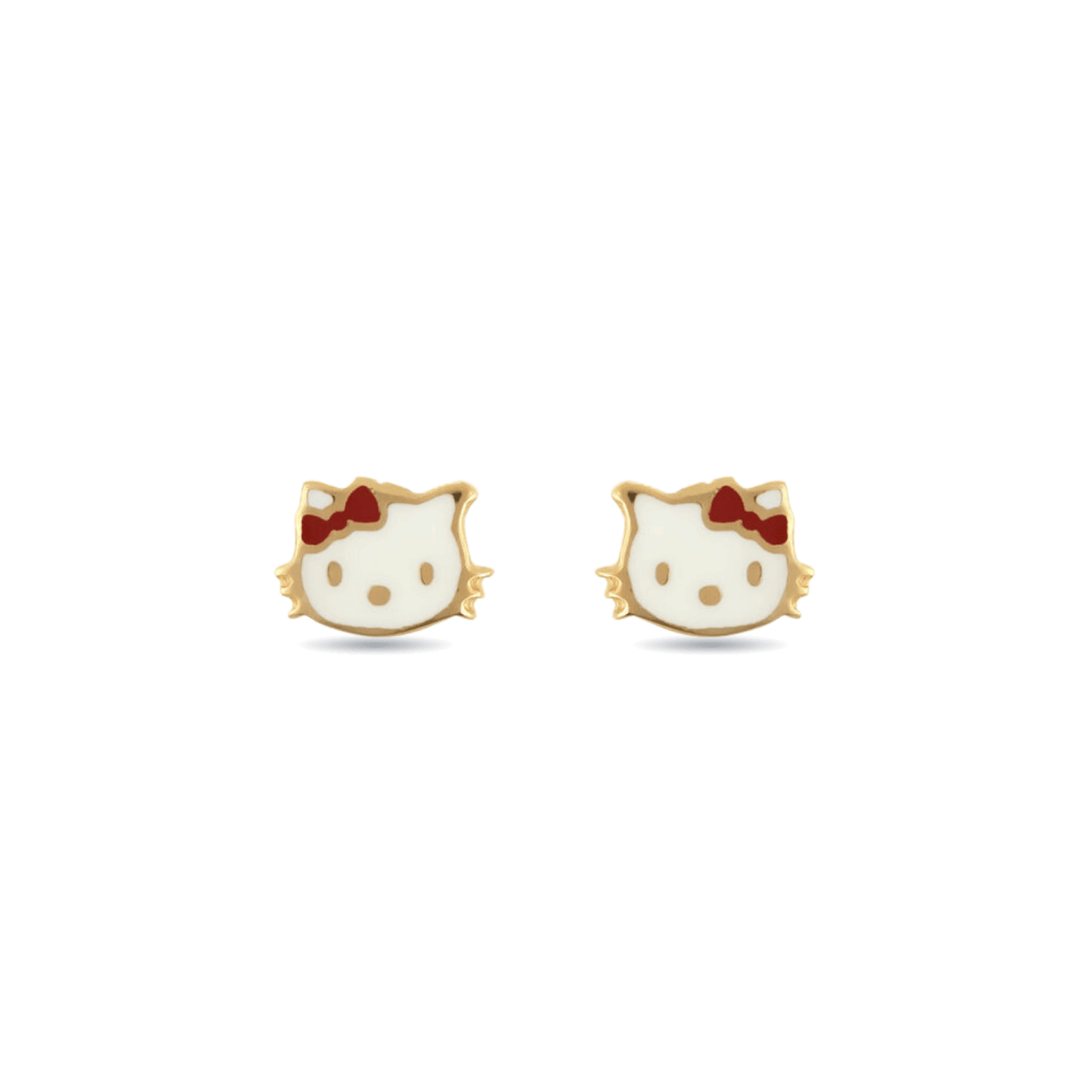 Σκουλαρίκια παιδικά χρυσά Κ14 Hello Kitty