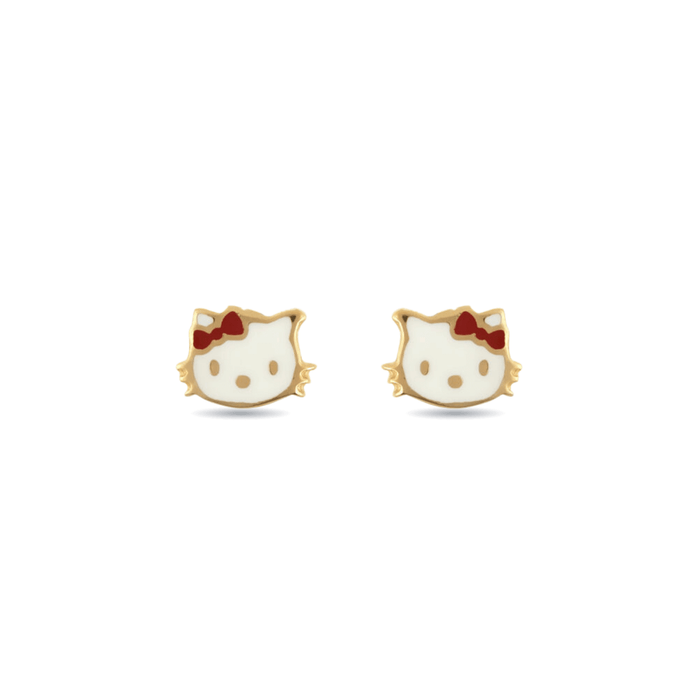 Σκουλαρίκια παιδικά χρυσά Κ14 Hello Kitty