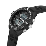 Αντρικό ρολόι Timberland Durham TDWGD2103201 AnaDigi με μαύρο δερμάτινο λουράκι και μαύρο καντράν διαμέτρου 48mm.