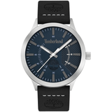 Αντρικό ρολόι Timberland Hempstead TDWGA2103602 με μαύρο δερμάτινο λουράκι και μπλε καντράν διαμέτρου 40mm.