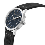 Αντρικό ρολόι Timberland Hempstead TDWGA2103602 με μαύρο δερμάτινο λουράκι και μπλε καντράν διαμέτρου 40mm.