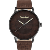 Αντρικό ρολόι Timberland Raycroft TDWJA2000803 με καφέ δερμάτινο λουράκι και καφέ καντράν διαμέτρου 45mm.