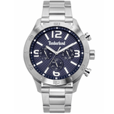 Ανδρικό ρολόι Timberland Stranton TBL15358JS/03M χρονογράφος με ασημί ατσάλινο μπρασελέ και μπλε καντράν διαμέτρου 49,5mm.