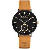 Ανδρικό ρολόι Timberland Sumter TDWLA2104302 με ταμπά δερμάτινο λουράκι και μαύρο καντράν διαμέτρου 38mm.