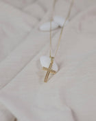 Βαπτιστικός Σταυρός για Κορίτσι CS036 Χρυσός 14K με Ανάγλυφη Επιφάνεια