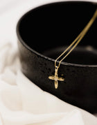 Βαπτιστικός Σταυρός για Κορίτσι MCS101 Χρυσός 14K Διπλής Όψεως με Διάτρητο Σχέδιο