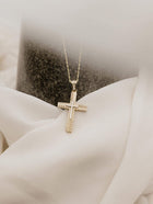 Βαπτιστικός Σταυρός για Κορίτσι MCS089 Χρυσός 14K Διπλής Όψεως με Ζιργκόν