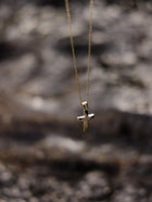 Βαπτιστικός Σταυρός για Κορίτσι MCS100 Χρυσός 14K Διπλής Όψεως με Ζιργκόν