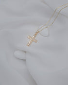 Βαπτιστικός Σταυρός για Κορίτσι CS039 Χρυσός 14K Λουστρέ με Καμπύλο Σχεδιασμό