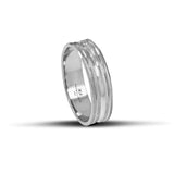 Πρωτότυπες Βέρες Γάμου Λευκόχρυσες Σαγρέ με Λουστρέ Γραμμές 6 mm WR248