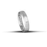 Βέρες Γάμου Λευκόχρυσες 4.5mm Σαγρέ με Λουστρέ Γραμμή WR104