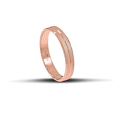 Ροζ Χρυσές Βέρες Γάμου 4 mm Ματ με Λεπτή Λουστρέ Γραμμή WR307