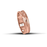 Μοντέρνες Βέρες Γάμου Ροζ Χρυσές 5 mm Σαγρέ με Λουστρέ Γραμμή WR256