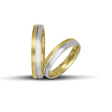 Δίχρωμες Βέρες Γάμου Χρυσές & Λευκόχρυσες 4 mm Σαγρέ & Ματ WR197