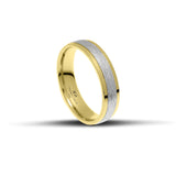 Μοντέρνες Βέρες Γάμου 4.5 mm Χρυσές Λουστρέ με Σαγρέ Λευκόχρυσο Κέντρο WR337