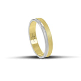 Δίχρωμες Βέρες Γάμου Χρυσές και Λευκόχρυσες 4.5 mm Ματ με Λεπτή Λουστρέ Γραμμή WR305