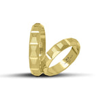 Πρωτότυπες Βέρες Γάμου Χρυσές 4.5 mm Λουστρέ με Ματ Γωνίες WR213