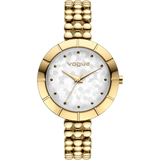 Γυναικείο ρολόι Vogue Grenoble 610541 με χρυσό ατσάλινο μπρασελέ και άσπρο καντράν διαμέτρου 34mm.
