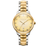 Γυναικείο ρολόι Vogue Monaco 611361 με δίχρωμο ασημί-χρυσό ατσάλινο μπρασελέ και χρυσό καντράν διαμέτρου 36mm με ζιργκόν.