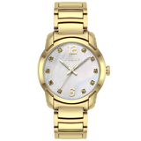 Γυναικείο ρολόι Vogue Sorento 611241 με χρυσό ατσάλινο μπρασελέ και άσπρο καντράν διαμέτρου 35mm με ζιργκόν.