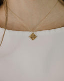 Κολιέ κωνσταντινάτο με σταυρό χρυσό Κ14 ρόμβος με διαμάντι