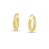 Χρυσά σκουλαρίκια κρίκοι Κ14 με αμμοβολή