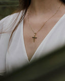 Γυναικείος χρυσός σταυρός βάπτισης Κ14 δίχρωμος