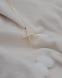 Ανδρικός χρυσός σταυρός βάπτισης Κ14 με λευκόχρυσο