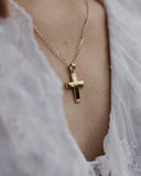 Γυναικείος χρυσός σταυρός βάπτισης 14 καρατίων γυαλιστερός
